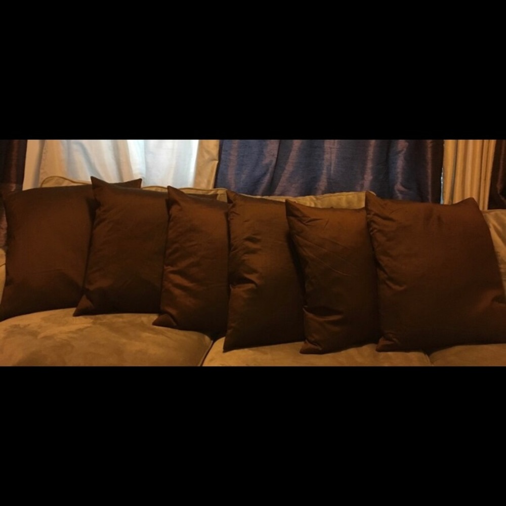 Brown Silk Decorative Pillows